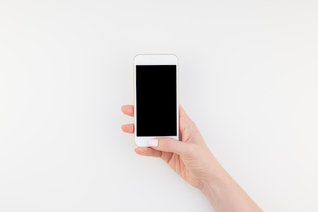 Woman hand with smartphone 