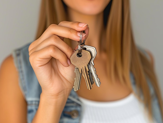 Woman handing over set of keys