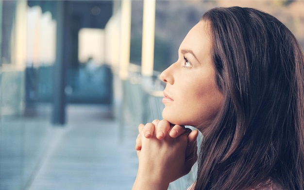 woman hands praying to god