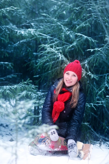 woman hands snow nature