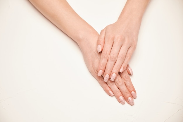 Woman hands with beautiful manicure