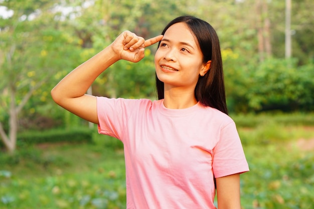 woman happy in nature