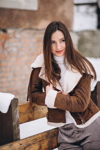 Woman happy otside in winter