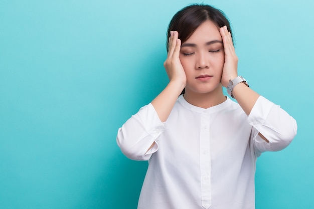 Woman has headache