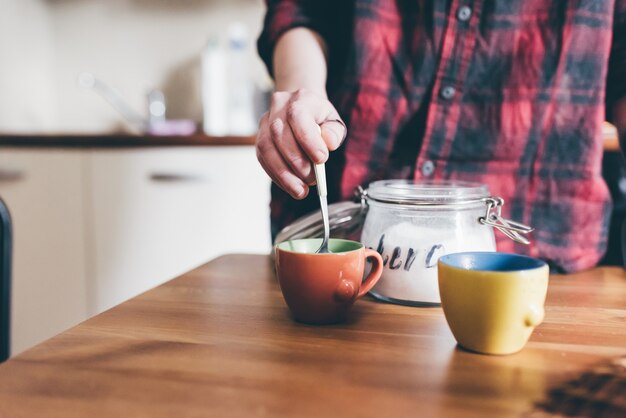 woman having breakfast