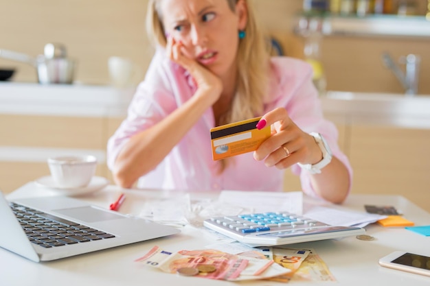 Woman having financial problems