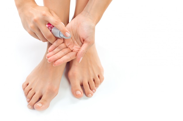 Woman having a foot treatment