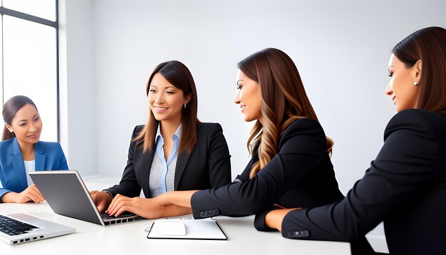 Woman having an online business meeting in an office