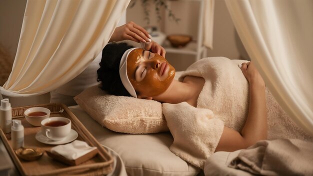 Photo woman having a skincare treatment