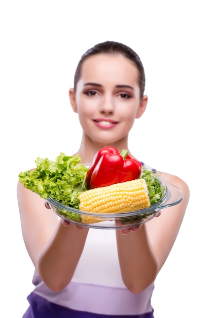 Woman in healthy eating concept