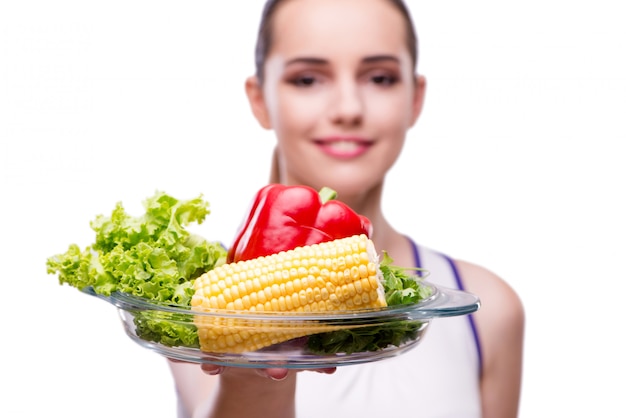 Woman in healthy eating concept