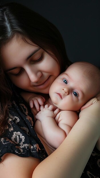 Photo a woman held the lovely baby