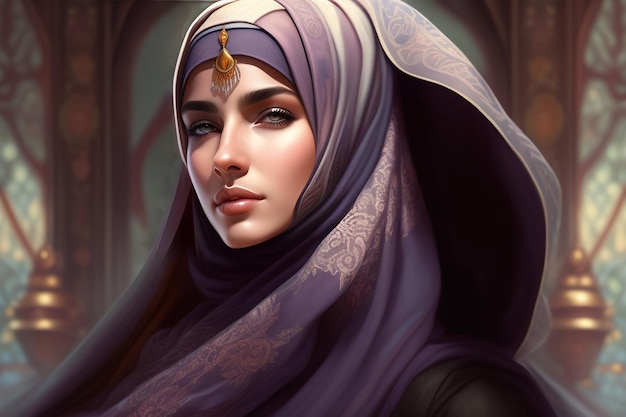 A woman in a hijab with a blue eye