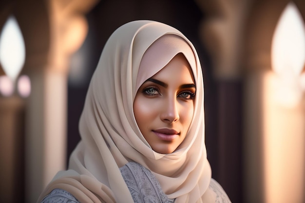 A woman in a hijab with a pink scarf