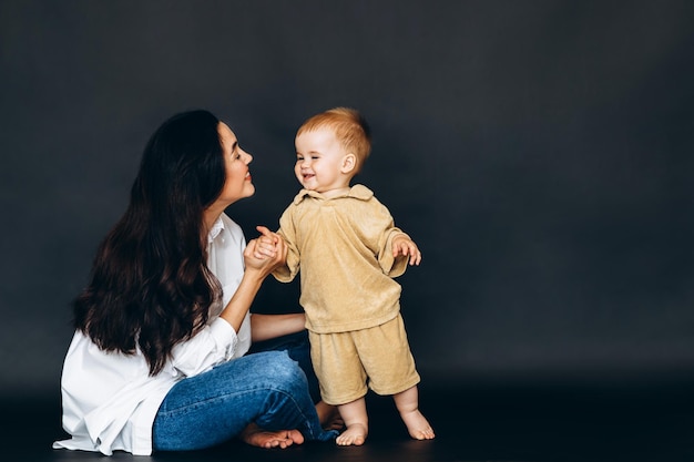 Woman holding baby in her hands