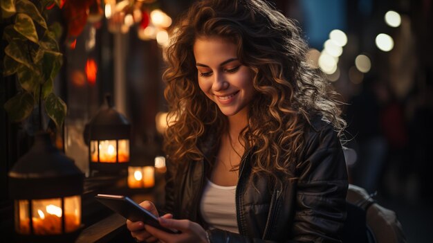 Woman holding a candle in her handsgenerative ai