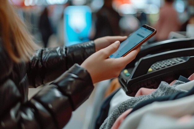 Foto una donna con un cellulare in mano