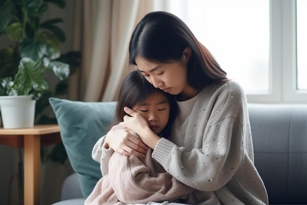 женщина с ребенком на плече с одеялом