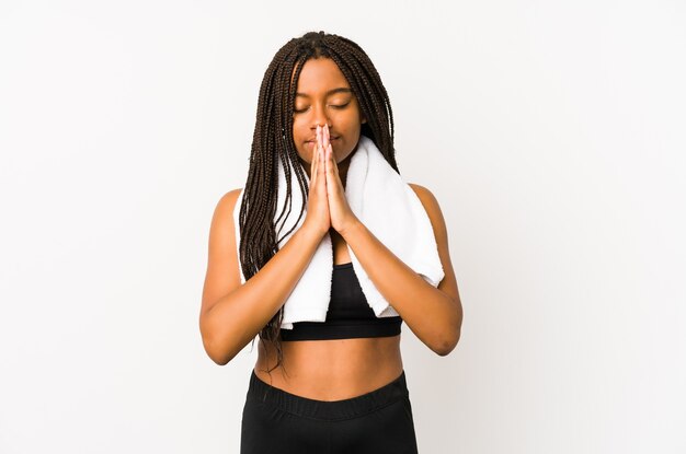 Woman holding hands in pray