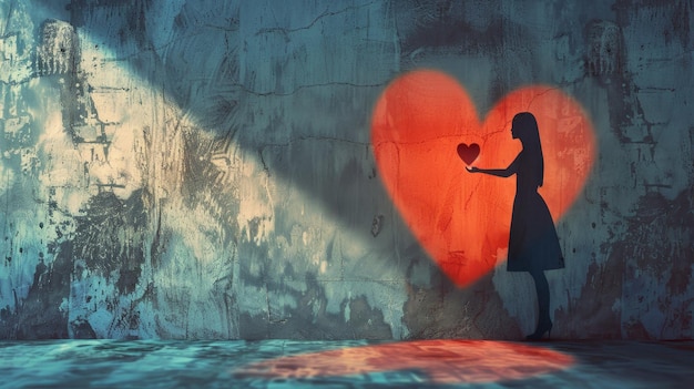 Woman Holding HeartShaped Object