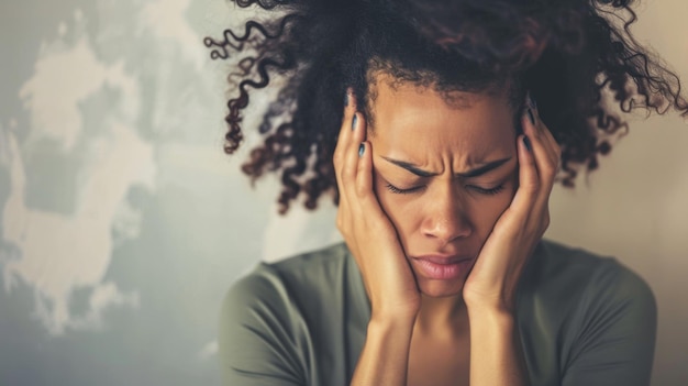 Woman Holding Her Hands to Her Face