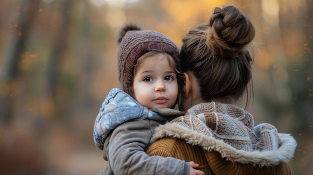 Woman Holding Little Girl in Arms