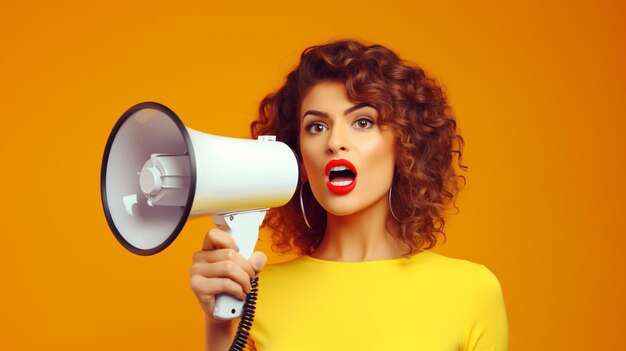 Woman holding a megaphone background