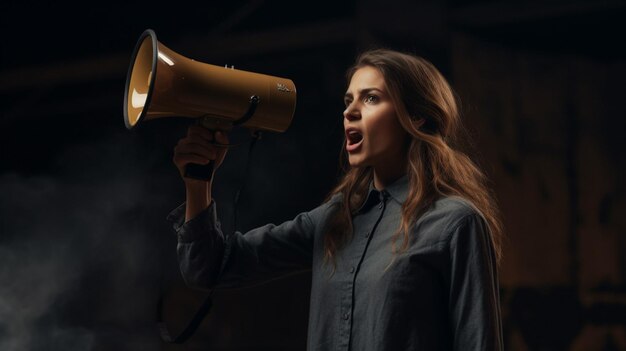 Photo woman holding a megaphone background