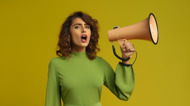 Woman holding a megaphone background