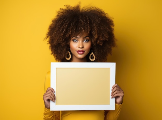 Woman Holding Picture Frame in Front of Face