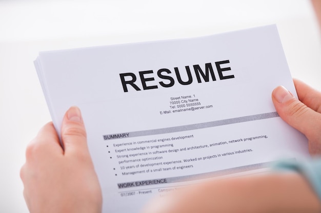 woman holding resume
