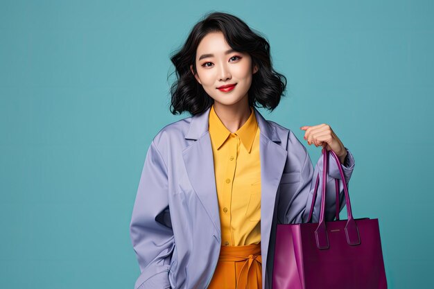 woman holding shopping bag