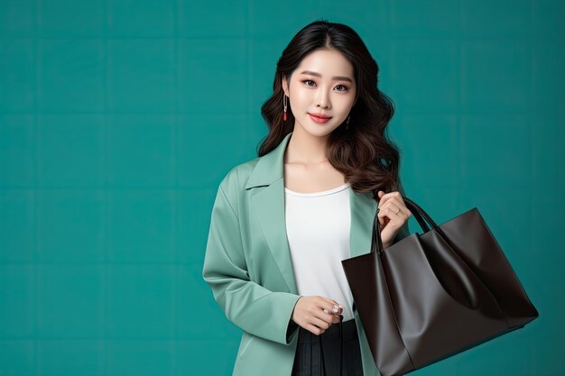 woman holding shopping bag