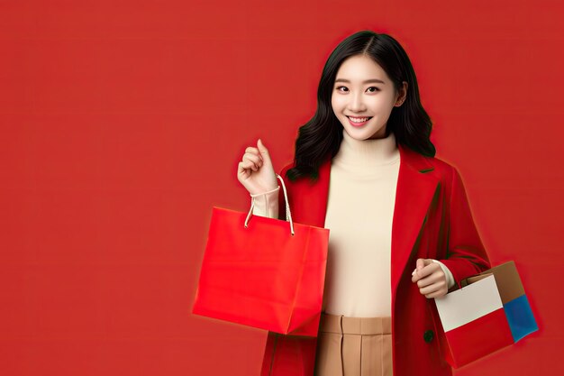 woman holding shopping bag