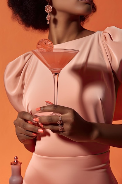 Woman holding summer refreshing coctail