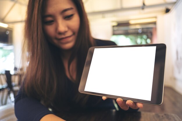 Woman holding tablet pc