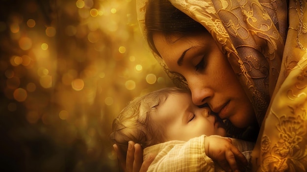 Photo a woman holds a baby in her arms