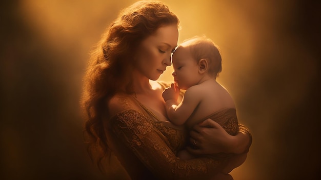 a woman holds a baby in her arms.