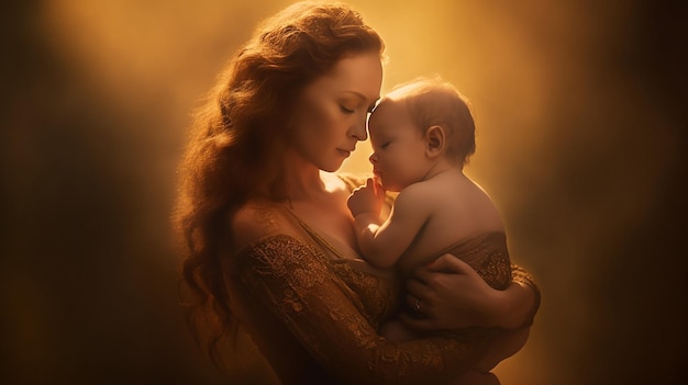 A woman holds a baby in her arms.