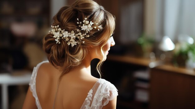 Photo a woman holds a wedding hair pin