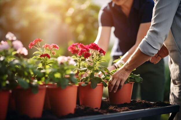 Photo woman horticulture watering picking flower agriculture basket gardener working farmer plant organic