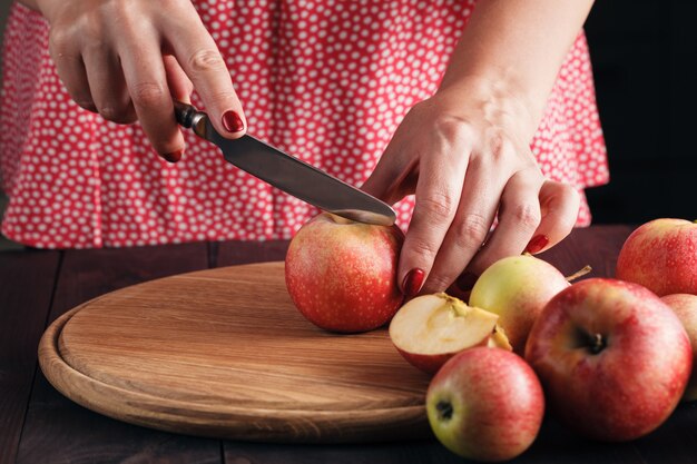 Woman housewife in kitchen