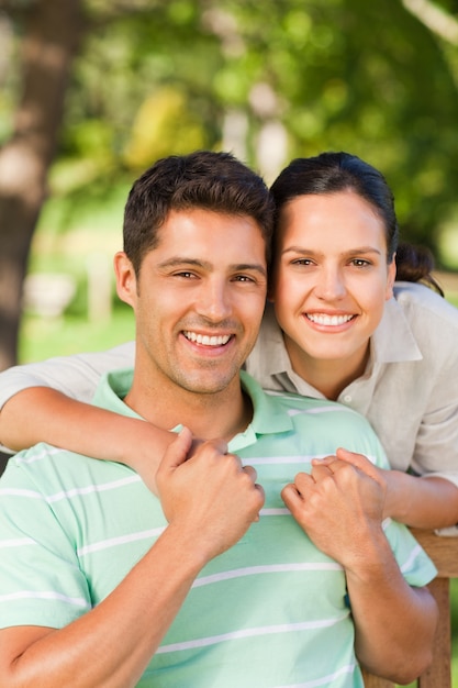 Woman huging her boyfriend