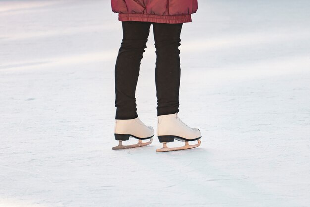 Woman ice skate on the rink