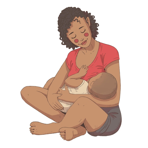 A woman is breastfeeding a child Breastfeeding an infant