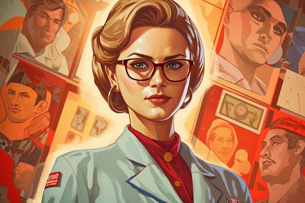 The woman is a doctor Cartoonstyle illustration