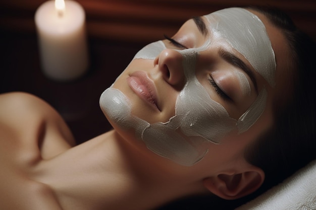 A woman is having a facial treatment at the best spa