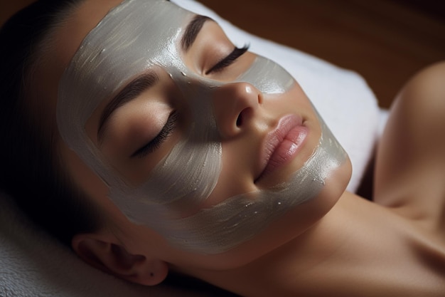 A woman is having a facial treatment at the best spa