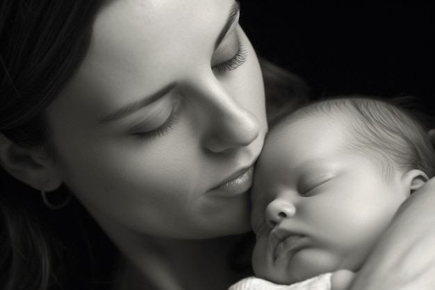 A woman is holding a baby and the baby is wearing a white cloth.