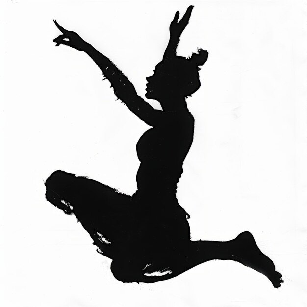 Photo a woman is jumping in the air with her arms outstretched